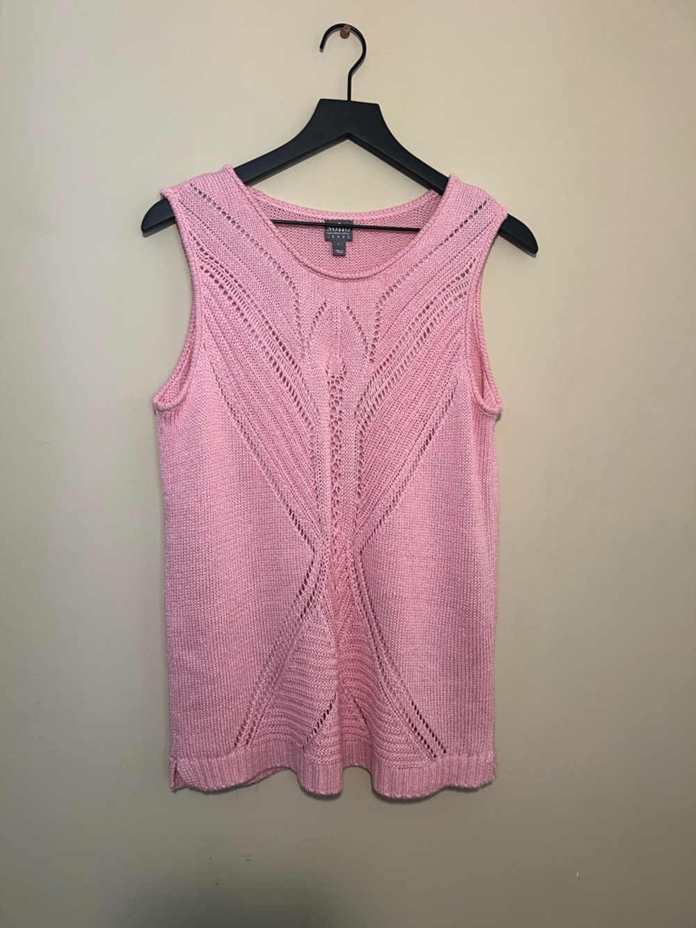 Soho Pink Sleeveless Knit Top Women’s Large